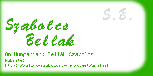 szabolcs bellak business card